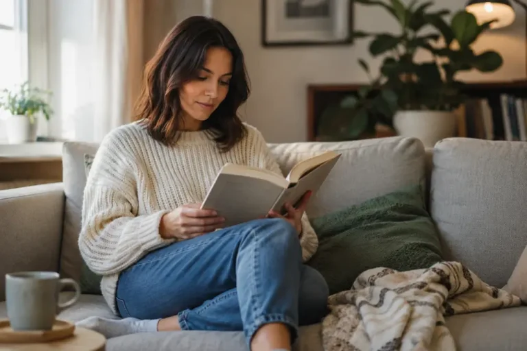 Woman Sitting and Reading